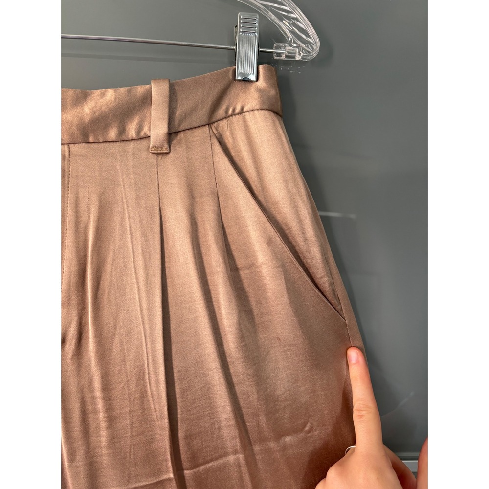 NWT** Madewell Turner Tapered Pant Satin Rose Gold Size 6 Pleated Matchstick - Picture 8 of 11